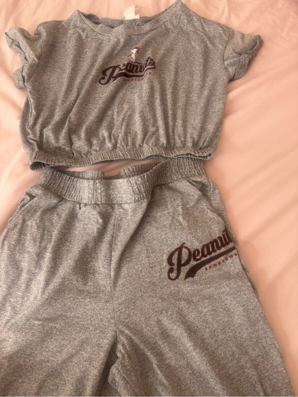Peanuts Gray Lounge Crop Top & Jogger Set